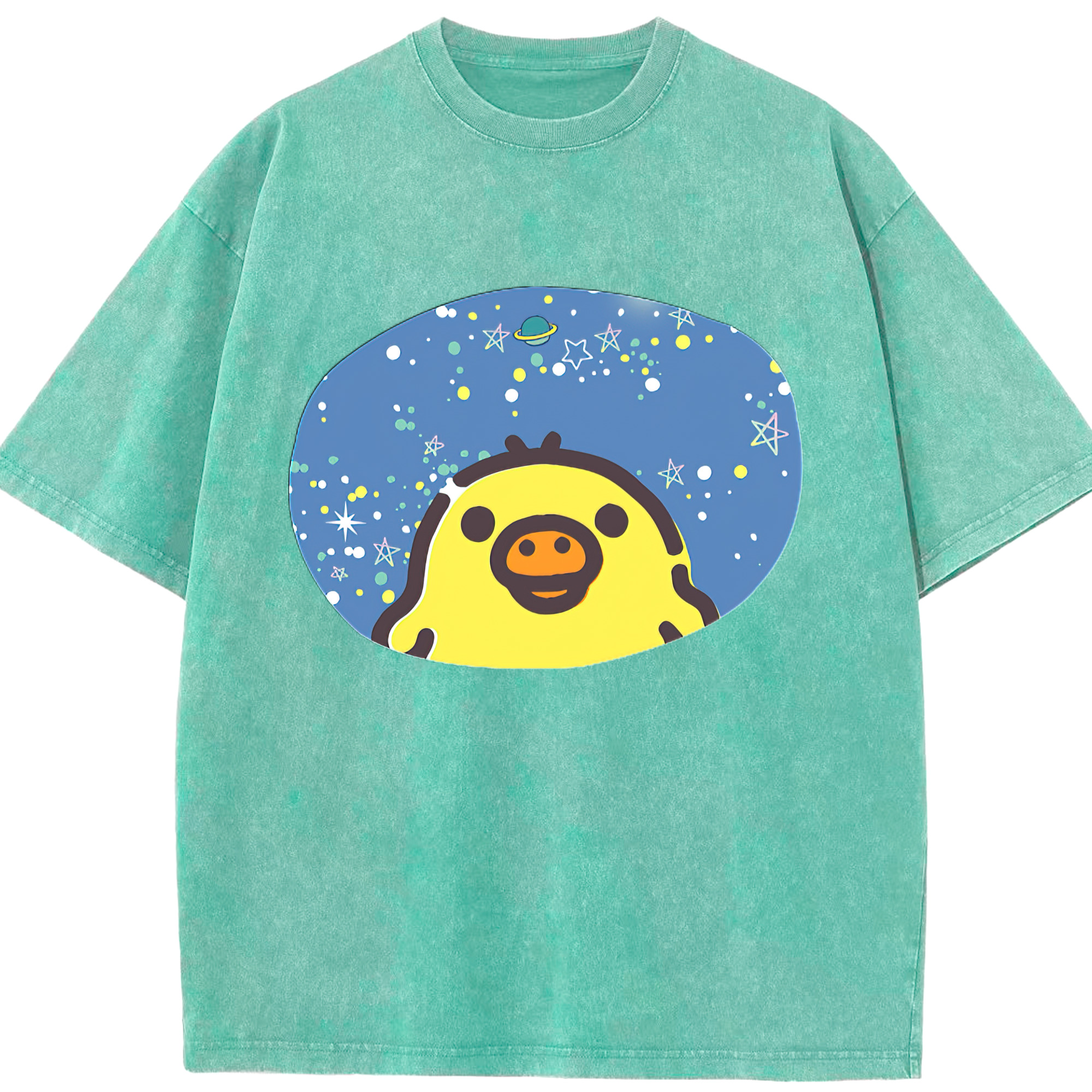 （画像用） リラックマ リラックマ キイロイトリ Rilakkuma Korilakkuma Kiiroitori 綿100% ヴィンテージ風 半袖Tシャツ（フロントプリント）